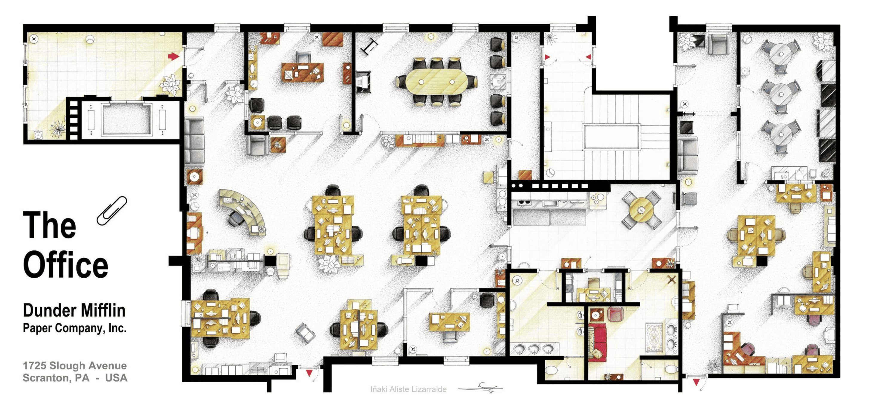 Схема рассадки сотрудников в сериале Офис